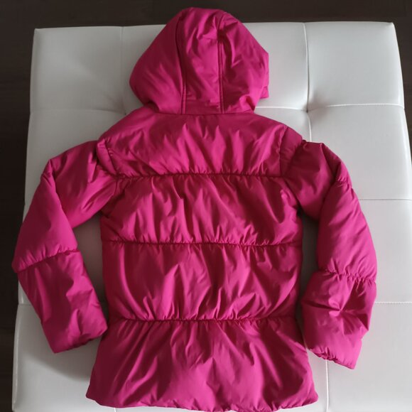 Ralph Lauren Girls Bright Pink Down and Feather Hooded Puffer Jacket Size M/8-10 - Picture 6 of 12